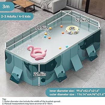 【匿名配送】Swimming Pool Amazon.com: Inflatable Swimming Pool, 71” x 51” x 28” Full
